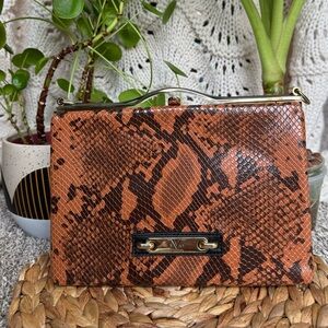 VERSACE 1969 Brown Snakeskin Pattern Bag